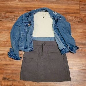 Corduroy Pocket Skirt - Ash Grey